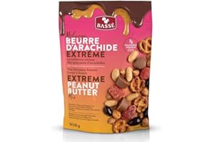 Bassé Extreme Peanut Butter Mix - Roasted, Praline & Dark Chocolate Peanuts, Dried Strawberries, Peanut Butter Cups, Chips & 