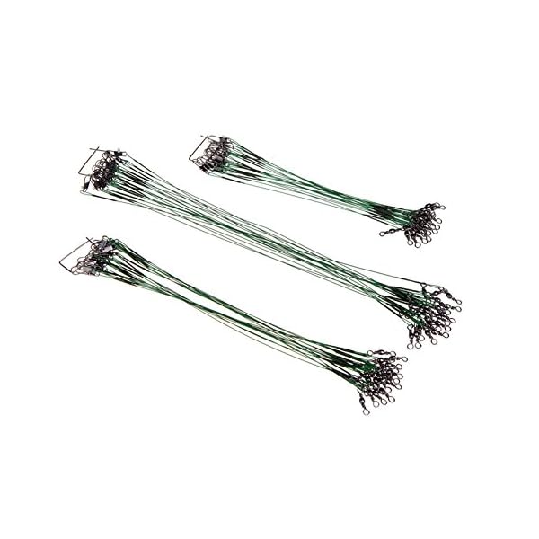 Docooler-60Pcs-152025cm-Fishing-Lure-Trace-Wire-Leader-Swivel-Tackle-Steel-Spinner