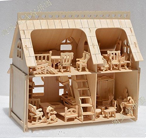 Dollhouse Miniature DIY Kit Wood house Toy 1 24 Scale Wood Doll house â€¦