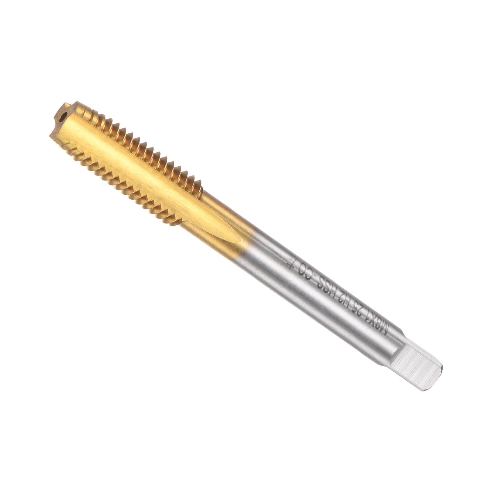 CoCud Straight Flute Taps, M8 x 1.25 Thread Size, Titanium Cobalt High Speed Steel Metric Left Hand Threading Tools - (Applications: for Aluminum Stainless Steel Bronze Plastics) — image 1