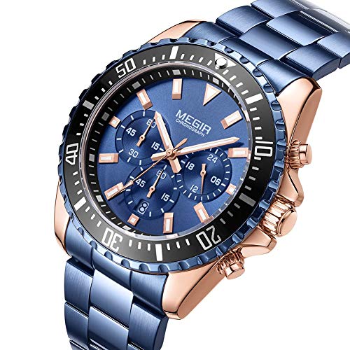 MEGIR-Mens-Business-Work-Analogue-Quartz-Wrist-Watch-with-Stainless-Steel-Band-Calendar-Stopwatch-Luminous-for-Collection