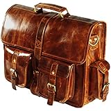 Urban Dezire Leather Unisex Real Leather Messenger Bag for Laptop Briefcase Satchel