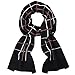 Ysiop Men Wool Scarf Knit Stripe Plaid Scarves