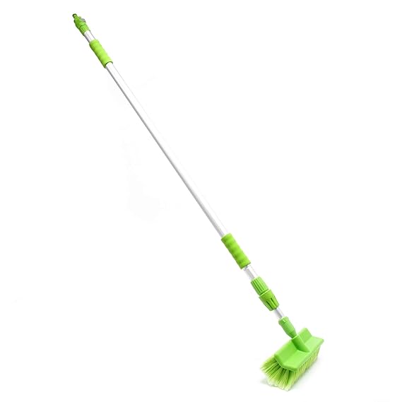 Autowaschbürste Teleskopstiel Wasserdurchlauf 250cm Waschbürste PVC Ausziehbar Autowäsche