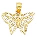 14k Yellow Gold Butterfly Pendant