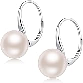 Pearl Earrings for Women Pearl Leverback Earrings 925 Sterling Silver