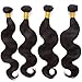 JINREN Brazilian Body Wave Virgin Hair 4 Bundles 14 16 18 20inch Unprocessed Brazilian Virgin Human Hair Weave Natural Black 10-28inch