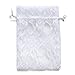 Ling's moment 50pcs White Lace Gift Bag Organza Drawstring Favor Pouchse Wrap for Wedding Party Gift Favor Bags