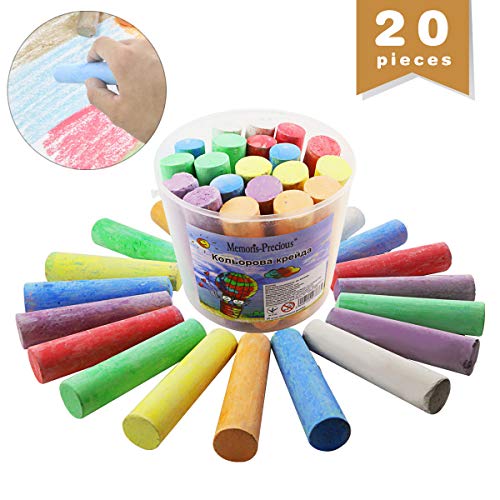 Faxco 20 Pieces Colorful Chalks, Thick Washable Sidewalk Chalk, Tapered Conical Colorful Chalks, Multi-Color Street Chalks - Thumbnail 6