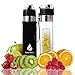 Liquid Savvy 24oz Water Infuser – Fruit Infused Water Bottle with Leak Proof Flip Top Lid, Tritan Plastic with Bottom Infusing Design with Neoprene Insulated Sleeve, Strainer & Bottle Brush (White)
