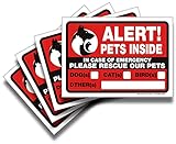 iSYFIX Pets Inside Alert Signs Stickers - 4 Pack