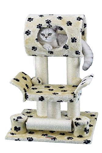Go Pet Club Cat Tree Condo House Furniture, 28-Inch, Paw Print