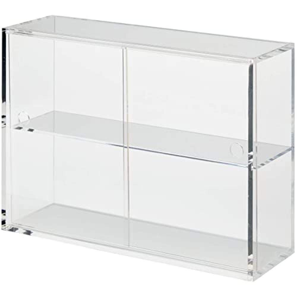 Muji Acrylic Display Case with Sliding Doors, Small, 25.2 cm Width x 8.4 cm Depth x 18.4 cm Height