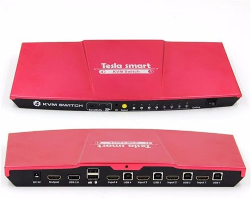 Telsa 4K 4 Ports 4X1 USB KVM HDMI Switch 4 Ways support 4K USB IR Signal