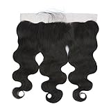 Sedittyhair Lace Frontal Hair Extension Body Wave Frontal Lace Frontal Closure Bleached Knots With Baby Hair,13x4 Free Part Ear to Ear Frontal,9A Grade Virgin Hair - 12 inches