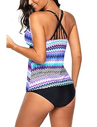 Uniarmoire Racerback Tankini Swim Top Wave Trajes de baño para dama
