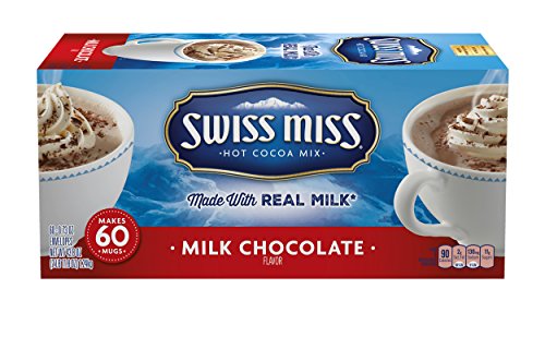 Swiss Miss Hot Cocoa Mix, Milk Chocolate, 0.73 Ounce Envelopes, 60-Count
