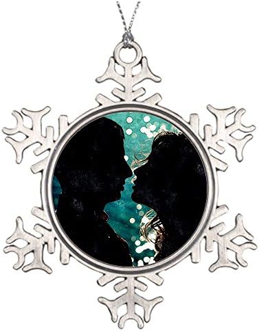 XASAN Decorative Hanging Our First Christmas as Mr &amp; Mrs Custom Picture Pewter Snowflake Christmas Ornament,3 Inches