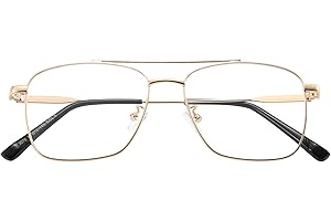 Dollger Fake Glasses Clear Lens Non-prescription Metal Frame Classic Square fashion Aviator Eyeglasses Men Women