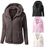 ZOMUSA Hot Sale Womens Hooded Full Zip Up Sherpa Fleece Hoodie Jacket Cotton Coat