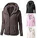 ZOMUSA Hot Sale Womens Hooded Full Zip Up Sherpa Fleece Hoodie Jacket Cotton Coat