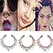 RoseSummer 1Pc Fake Septum Clicker Nose Ring Hanger Clip On Non Piercing Body Ring Jewelry (Sliver)