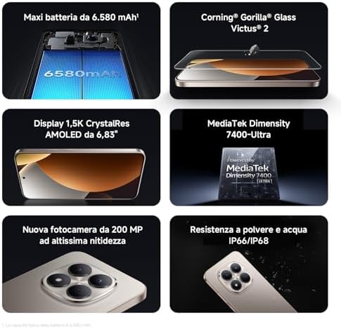 REDMI Note 15 Pro 5G, Smartphone 8+256GB, Nero, 6580 mAh
