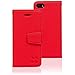 SafeSleeve EMF Protection iPhone Case: iPhone SE and iPhone 5/5s, RFID Blocking Card Holder Wallet, Adjustable Stand Case, Vegan Leather for Women & Men (Red)
