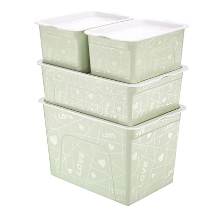 Amazon Com Myq Storage Box 4 Pack Household Plastic Wardrobe