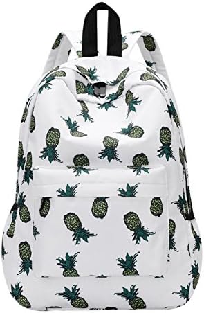 Questionno Casual Women Pineapple Print Backpacks Teenage Girls Travel Schoolbags(B)
