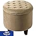 HomePop K6171-B117 Ottoman Kinfine Round Tufted Storage Velvet, 19