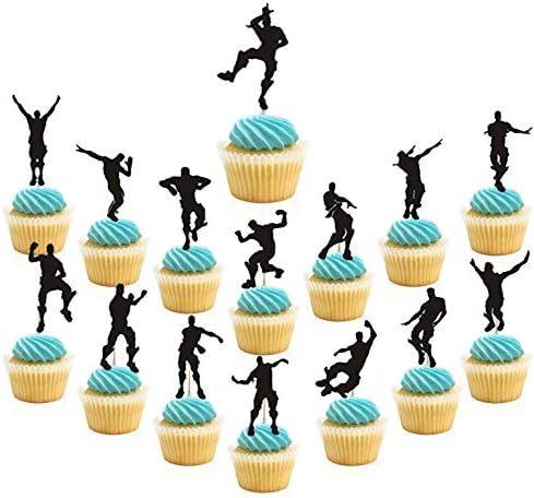 30 pieces Dance Floss Cupcake Toppers(15 types) Game Theme Party Supplies Happy Birthday Cake Decoration