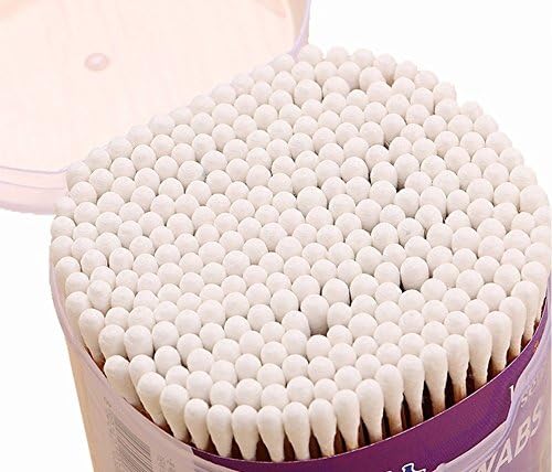Aipark 300 Pack Cotton Swabs with Bamboo Handle Double Head Cotton Stick, Packed in Plastic Box