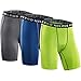Neleus Men's 3 Pack Compression Short,047,Grey,Blue,Green,US M,EU L