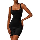 YFANG Women's Casual Tank Top Bodycon Dress Basic Sleeveless Club Mini Dress