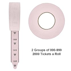 1 Roll of 3-Digit T80 Pink Take a Number Tickets