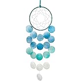 Wind Chimes for Outside, Personalized Capiz Shells Wind Chime for Home Decoration, Garden Decoration of Beach House Decor,Great Gift for Shells Windchimes Lovers and More (Blue Circle)