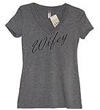 IYD Clothing - Wifey Shirt Women's Soft Tri-blend V Neck (Medium)