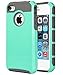 ULAK iPhone 4S Case,iPhone 4 Case,4S Case, Dual Layer Hybrid Slim Hard Case for iPhone 4S & iPhone 4 with Hard PC Cover and Soft Inner TPU (Light Blue/Gray)