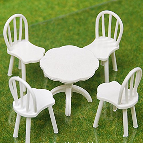Mixed Model Trees,19 Different Model Trees & 4 Different Flower Bed with 2 Different Cows and 1 Mini Tables and Chairs Model Train Scenery Miniature Landscape Scenery