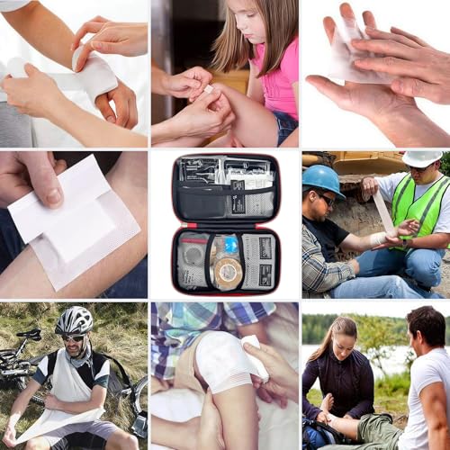 HONYAO 200 Pcs First Aid Kit Mini Survival Kit Emergency Medical Bag Complete for Home Car Boat Workplace Backpack and Camping Hiking Travel