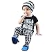 TIFENNY Boys Short Sleeve Letters Casual T-Shirt Trousers Set (3T, Black)