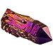 rockcloud Natural Titanium Coated Purple/Gold Flame Aura Raw Crystal Quartz Point Cluster Geode Druzy Gemstone Specimen Bar Shape