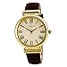 Anne Klein Women's AK/2136CRBY Gold-Tone and Burgundy Leather Strap Watch