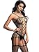 BeLuring Womens Mesh Suspender Bodysuit Full Body stockings , Black , One Size