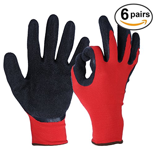 Ozero garden gloves, rubber gardening glove with stretc…