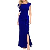 WOOSEA Women's Split Bodycon Mermaid Evening Cocktail Long Dress
