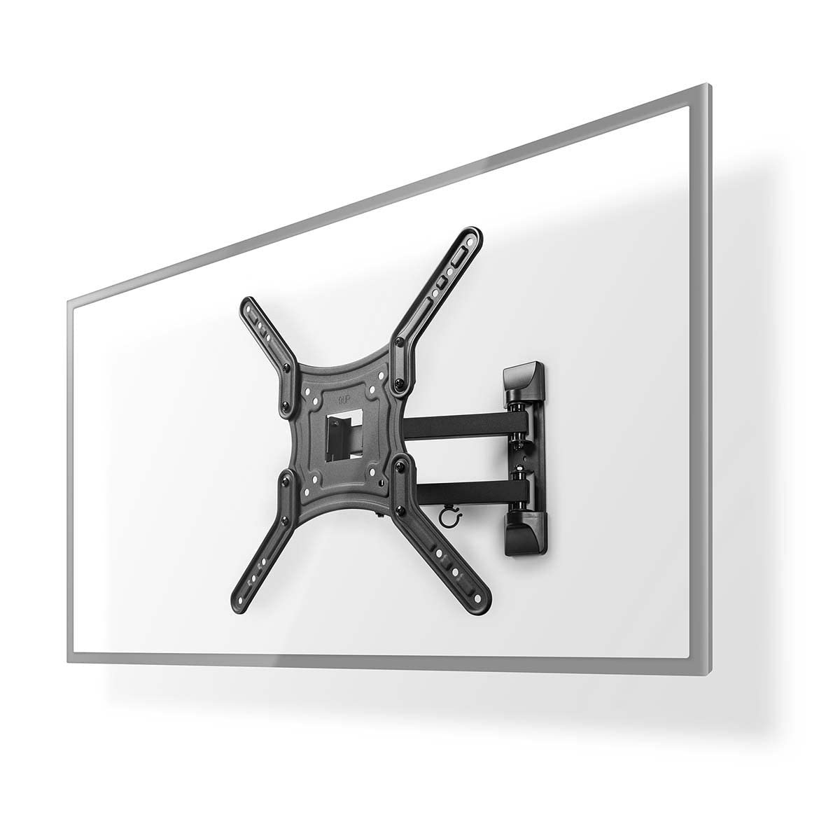Nedis Full Motion TV Wall Mount, Fits 23–55 Inch Screens, Tilt Swivel Rotate for Flexible Viewing, Attach a Television to Adjust Angle Easily, Includes Installation Materials and Manual