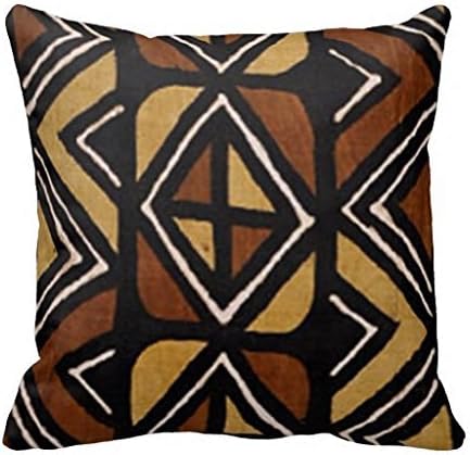Cotton Linen Square Decorative Throw Pillow Case Cushion Cover 18x 18 Kenyan Mud Cloth (Adriannaburing)