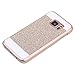 Galaxy S7 Case, Imikoko™ Rose Gold Luxury Hybrid Beauty Crystal Rhinestone with Gold Sparkle Glitter PC Hard Protective Diamond Case Cover for Samsung Galaxy S7 (Gold)